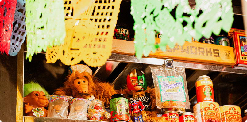 ロバブリトーの店内の飾り
