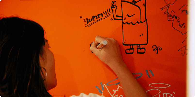 ロバブリトーの壁のイラスト